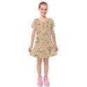 Egyptian-seamless-pattern-symbols-landmarks-signs-egypt Kids  Short Sleeve Velvet Dress View1