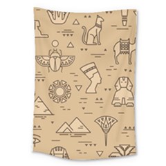 Egyptian-seamless-pattern-symbols-landmarks-signs-egypt Large Tapestry