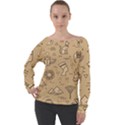 Egyptian-seamless-pattern-symbols-landmarks-signs-egypt Off Shoulder Long Sleeve Velour Top View1