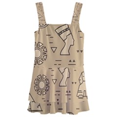 Egyptian-seamless-pattern-symbols-landmarks-signs-egypt Kids  Layered Skirt Swimsuit