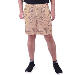 Egyptian-seamless-pattern-symbols-landmarks-signs-egypt Men s Pocket Shorts by Jancukart