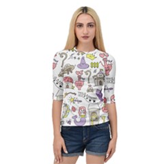 Fantasy-things-doodle-style-vector-illustration Quarter Sleeve Raglan Tee