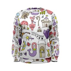 Fantasy-things-doodle-style-vector-illustration Women s Sweatshirt