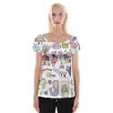 Fantasy-things-doodle-style-vector-illustration Cap Sleeve Top View1