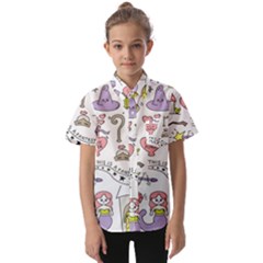 Fantasy-things-doodle-style-vector-illustration Kids  Short Sleeve Shirt