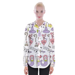 Fantasy-things-doodle-style-vector-illustration Womens Long Sleeve Shirt