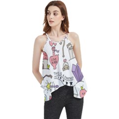 Fantasy-things-doodle-style-vector-illustration Flowy Camisole Tank Top by Jancukart