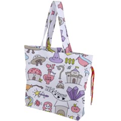 Fantasy-things-doodle-style-vector-illustration Drawstring Tote Bag