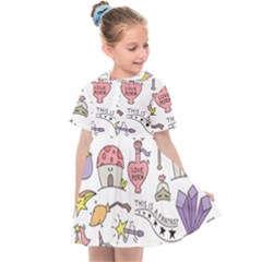 Fantasy-things-doodle-style-vector-illustration Kids  Sailor Dress by Jancukart