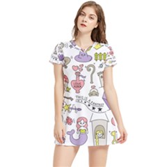 Fantasy-things-doodle-style-vector-illustration Women s Sports Skirt