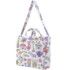 Fantasy-things-doodle-style-vector-illustration Square Shoulder Tote Bag