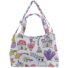 Fantasy-things-doodle-style-vector-illustration Double Compartment Shoulder Bag