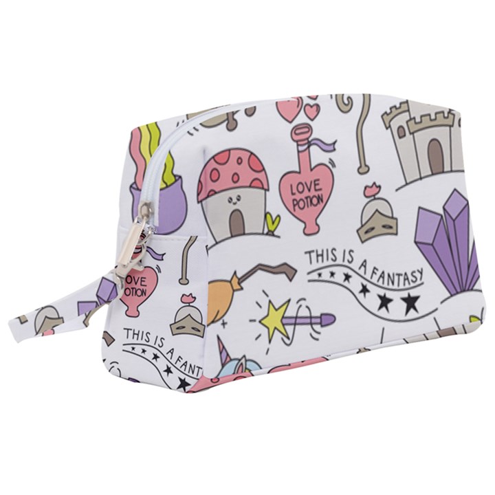 Fantasy-things-doodle-style-vector-illustration Wristlet Pouch Bag (Large)