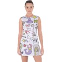 Fantasy-things-doodle-style-vector-illustration Lace Up Front Bodycon Dress View1