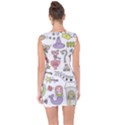 Fantasy-things-doodle-style-vector-illustration Lace Up Front Bodycon Dress View2