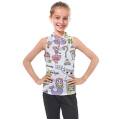 Fantasy-things-doodle-style-vector-illustration Kids  Sleeveless Polo Tee