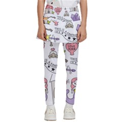 Fantasy-things-doodle-style-vector-illustration Kids  Skirted Pants