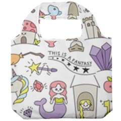 Fantasy-things-doodle-style-vector-illustration Foldable Grocery Recycle Bag