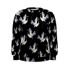 Crane-pattern Women s Sweatshirt by Jancukart