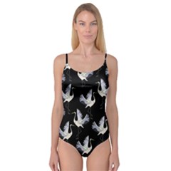 Crane-pattern Camisole Leotard 