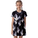 Crane-pattern Kids  Asymmetric Collar Dress View1