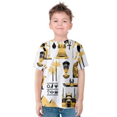 Egypt-symbols-decorative-icons-set Kids  Cotton Tee