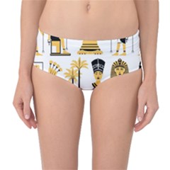 Egypt-symbols-decorative-icons-set Mid-waist Bikini Bottoms