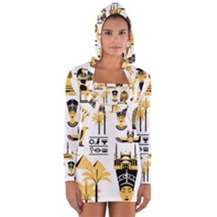 Egypt-symbols-decorative-icons-set Long Sleeve Hooded T-shirt