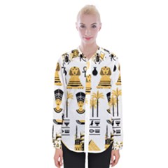 Egypt-symbols-decorative-icons-set Womens Long Sleeve Shirt