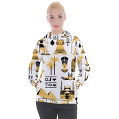 Egypt-symbols-decorative-icons-set Women s Hooded Pullover