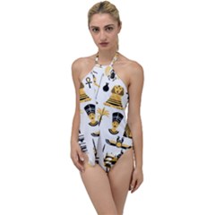 Egypt-symbols-decorative-icons-set Go With The Flow One Piece Swimsuit