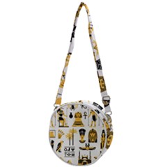 Egypt-symbols-decorative-icons-set Crossbody Circle Bag