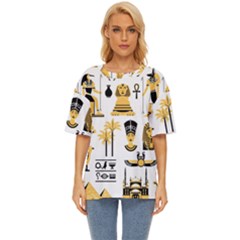 Egypt-symbols-decorative-icons-set Oversized Basic Tee