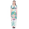 Set-cute-mermaid-seaweeds-marine-inhabitants Short Sleeve Maxi Dress View1