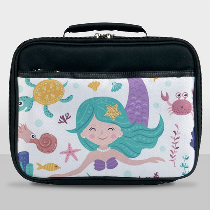 Set-cute-mermaid-seaweeds-marine-inhabitants Lunch Bag