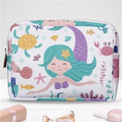 Set-cute-mermaid-seaweeds-marine-inhabitants Make Up Pouch (Medium)