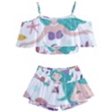 Set-cute-mermaid-seaweeds-marine-inhabitants Kids  Off Shoulder Skirt Bikini View1