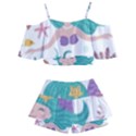 Set-cute-mermaid-seaweeds-marine-inhabitants Kids  Off Shoulder Skirt Bikini View2