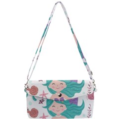 Set-cute-mermaid-seaweeds-marine-inhabitants Removable Strap Clutch Bag