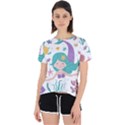 Set-cute-mermaid-seaweeds-marine-inhabitants Open Back Sport Tee View1