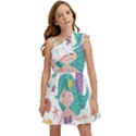 Set-cute-mermaid-seaweeds-marine-inhabitants Kids  One Shoulder Party Dress View1