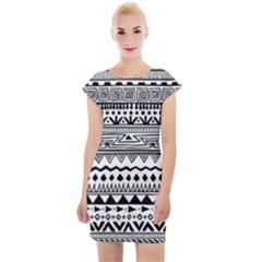 Boho-style-pattern Cap Sleeve Bodycon Dress