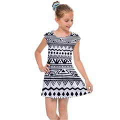 Boho-style-pattern Kids  Cap Sleeve Dress