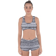 Boho-style-pattern Racerback Boyleg Bikini Set