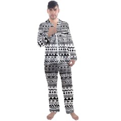 Boho-style-pattern Men s Long Sleeve Satin Pajamas Set by Jancukart