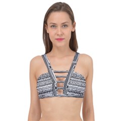 Boho-style-pattern Cage Up Bikini Top