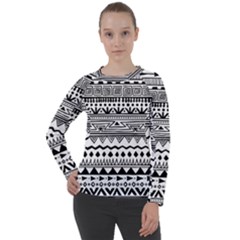 Boho-style-pattern Women s Long Sleeve Raglan Tee