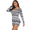 Boho-style-pattern Long Sleeve Boyleg Swimsuit View2