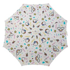 Unicorns-rainbows-seamless-pattern Straight Umbrellas by Jancukart