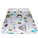 Unicorns-rainbows-seamless-pattern Fitted Sheet (California King Size) View1